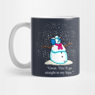 Funny Christmas Snow Woman Diet Cartoon Humor Mug